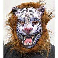Kahverengi Saçlı Dişli Kurt Maskesi Köpek Maskesi Mega Peluş