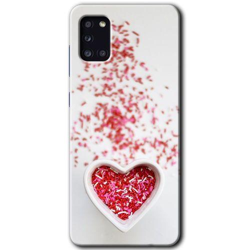 Galaxy A31 Kılıf HD Desen Baskılı Arka Kapak - Kalpli Şekerleme