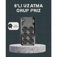 Termal Akım Korumalı 6’lı Uzatma Priz Usb Type-c Hızlı Şarj 2500w