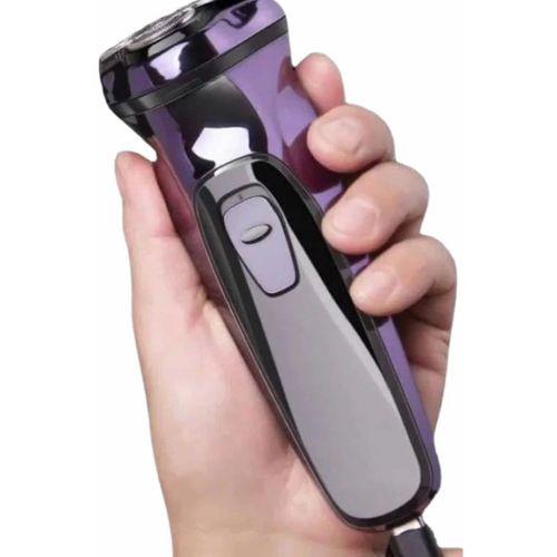 3 Bıçaklı Döner Başlıklı Sakal Sıfır Alma Tıraş Makinesi Profesyonel Paslanmaz Çelik