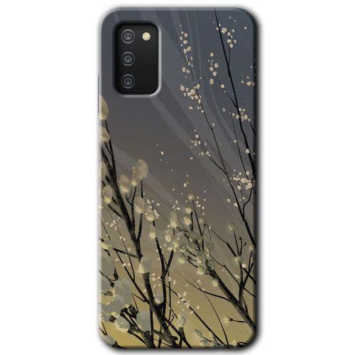 Galaxy A02s Kılıf HD Desen Baskılı Arka Kapak - Branches Flowers + Kırılmaz Cam