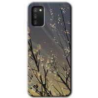 Galaxy A02s Kılıf HD Desen Baskılı Arka Kapak - Branches Flowers + Kırılmaz Cam