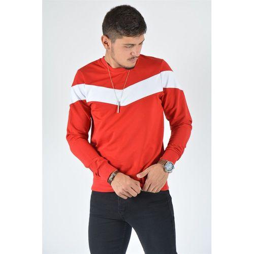 Erkek Bisiklet Yaka Basic Sweatshirt 20K-5200390 Kırmızı