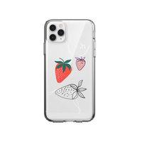 iPhone 11 Pro Max Çilek Desenli Premium Şeffaf Silikon Kılıf