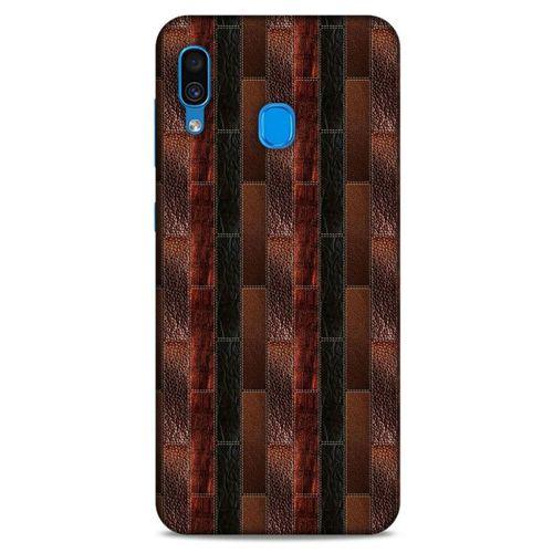 Samsung Galaxy A30 Kılıf Patchwork (8) Baskılı Kılıf Siyah Kahverengi