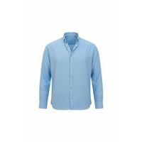 Scott – Soft Dokulu Yarım Oversize Modern Erkek Gömlek- Soğuk Mavi