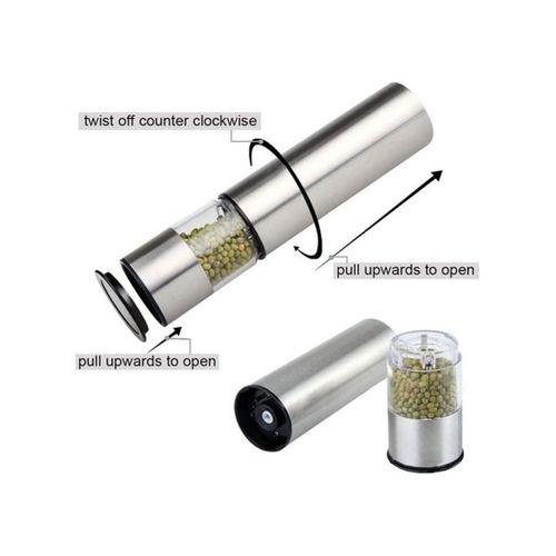 Elektrikli Baharat Öğütücü Pilli Paslanmaz Çelik Otomatik Tuz Karabiber Değirmeni
