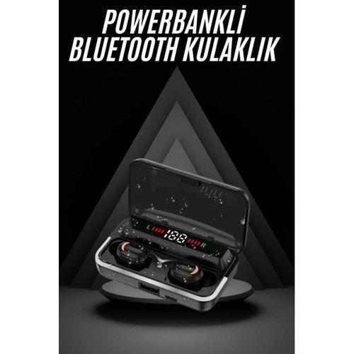 Bluetooth Kulaklık Dijital Şarj Göstergeli Powerbankli Bass Özellikli Kablosuz Kulakiçi 5.1 Mikrofonlu