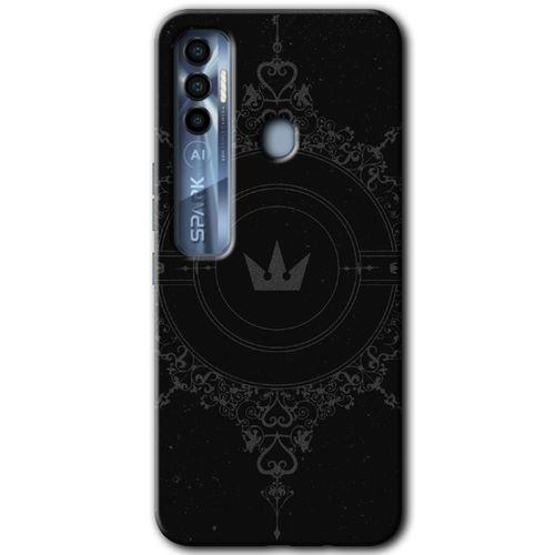 Tecno Spark 7 Pro Kılıf HD Desen Baskılı Arka Kapak - Siyah Mandala 1