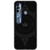 Tecno Spark 7 Pro Kılıf HD Desen Baskılı Arka Kapak - Siyah Mandala 1