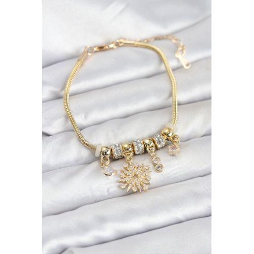 Kutup Yıldızı Model Charmlı Gold Renk Kadın Bileklik - TJ-BB8215