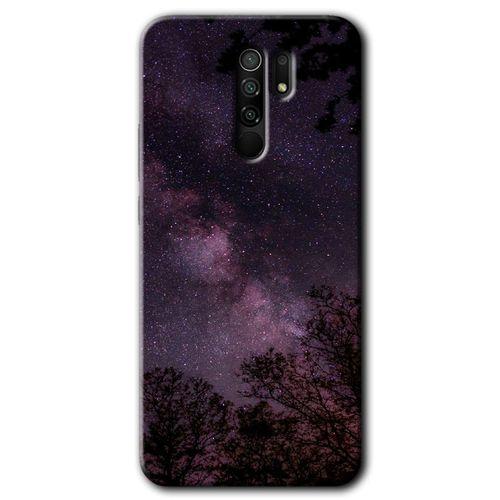Xiaomi Redmi 9 Kılıf HD Desen Baskılı Arka Kapak+Temperli Cam - Gece Galaksi