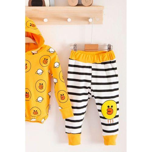 Civciv Desenli 2'li % 100 Pamuk Erkek Bebek Takımı