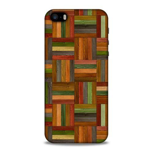 Lopard Apple Iphone 5S Uyumlu Kılıf Wood'X (21) Koruyucu Kapak Baskılı