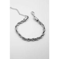 Burgu Çelik Bileklik 4mm - Gümüş