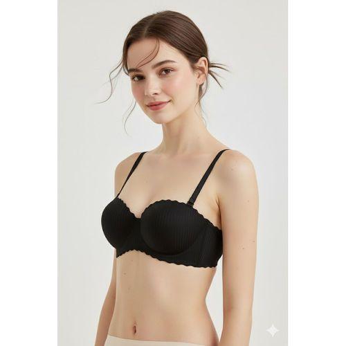 Lazer Kesim Dolgulu Telsiz İz Yapmaz Sütyen Siyah