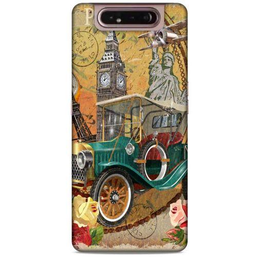 Retro (37) Desen Silicone Cover Renkli Samsung Galaxy A80 Kılıf