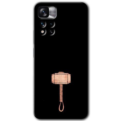 MRCİLETİSİM Xiaomi Redmi Note 11 Pro Plus 5G Kılıf HD Desen Baskılı Arka Kapak+Temperli Cam - Thor Çekiç