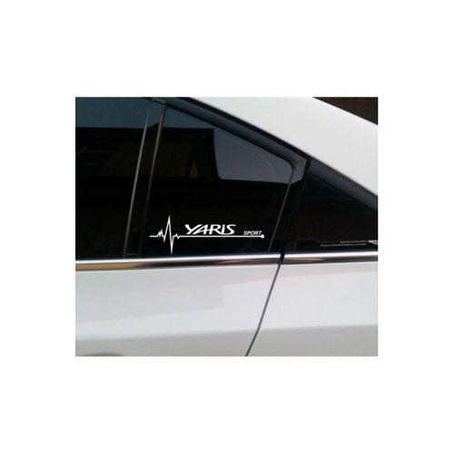 MRK Toyota Yaris İçin Uyumlu Aksesuar Oto Kapı Yan Cam Sticker Beyaz 20*7 Cm