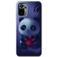 Xiaomi Redmi Note 10 Kılıf Baskılı Arka Kapak - Bebek Panda +Tam Ekran Koruyucu