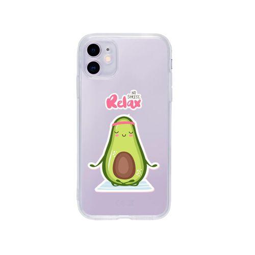 iPhone 11 Relax Avocado Desenli Premium Şeffaf Silikon Kılıf