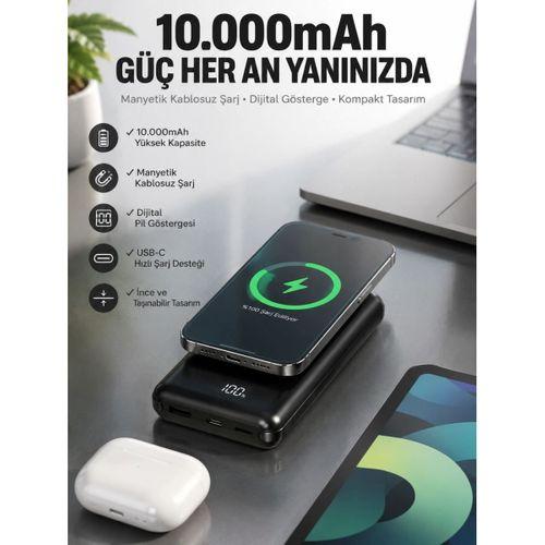 10.000 Mah Powerbank 4 Portlu Hızlı Şarj Dijital Göstergeli