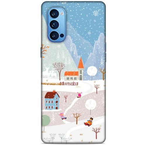 Oppo Reno 4 Pro Kılıf Snowix (40) Fit Silikon Kılıf Beyaz Mavi