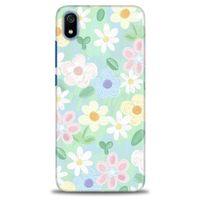 Xiaomi Redmi 7A Kılıf HD Baskılı Kılıf - Çiçekk + Tam Ekran Koruyucu