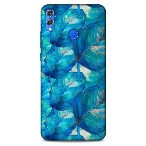 Huawei Honor 8x Uyumlu Kılıf Mavi Delisi (47) Crystal Flex Kılıf Yaprak