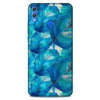 Huawei Honor 8x Uyumlu Kılıf Mavi Delisi (47) Crystal Flex Kılıf Yaprak