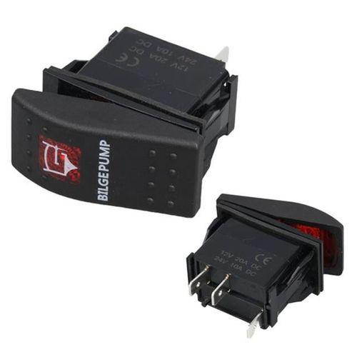 PowerMaster Sintine Pompa Sembollü Işıklı 3 Pinli On-Off 12-24V Marin Switch