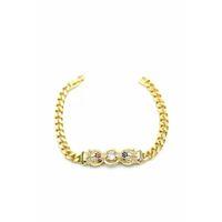 Zirkon Taşlı Leopar Bileklik - Altın