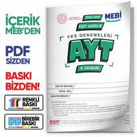 2026 ÖSYM YKS-AYT EŞİT AĞIRLIK MEBİ ONLİNE Türkiye Geneli 6 Deneme Büyük Boy Renkli BASKI ÜCRETİ