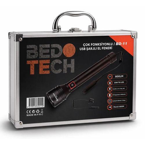 Bedotech Bd-11 8w Tg Led Alüminyum Alaşımlı Zoomlu Type-c Şarjlı  Feneri
