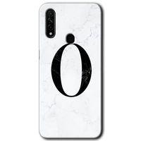 Potkal Hediye Fabrikası Oppo A31 Kılıf HD Desen Baskılı Arka Kapak - Beyaz Mermer Desenli O Harfi