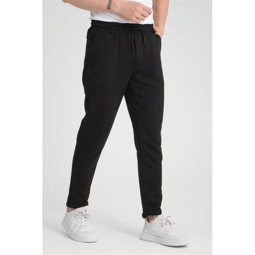 Premium Oxford Örme Regular Fit  Duble Paça Erkek Pantolon- Siyah