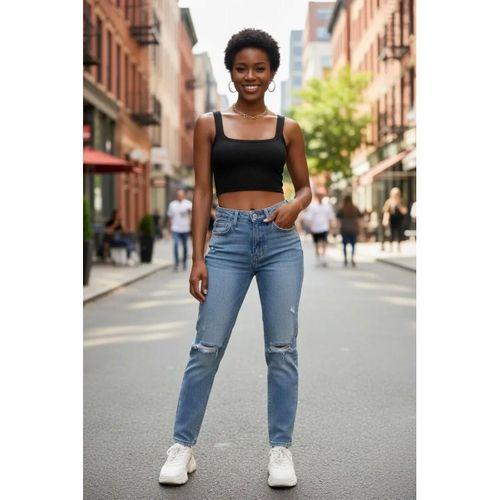 Kadın Siyah Kalın Askılı Crop Top Büstiyer Esnek Kumaş Şık Basic Kadın Üst Giyim
