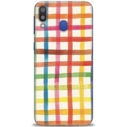 Samsung Galaxy M20 Kılıf HD Baskılı Kılıf - Renkli Kareler + Tam Ekran Koruyucu