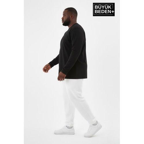 Erkek Büyük Beden Uzun Kollu 2 İplik Bisiklet Yaka Tişört SPR26BEA942