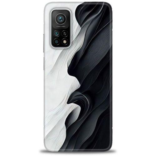 Xiaomi Mi 10T Kılıf HD Baskılı Kılıf - Black and White + Tam Ekran Koruyucu