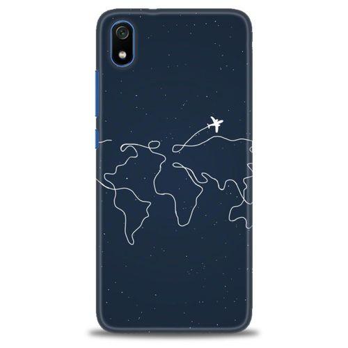 Xiaomi Redmi 7A Kılıf HD Baskılı Kılıf - Uçak ve Dünya + Tam Ekran Koruyucu