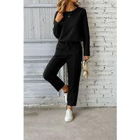 Kadın Uzun Kollu Yanları Nervurlu Viskon Iki Iplik Ve Pantolon Ikili Takım