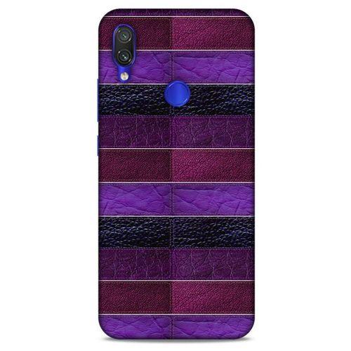 Xiaomi Redmi Note 7 Pro Kılıf Patchwork (14) Lansman Kılıf Mor Bordo