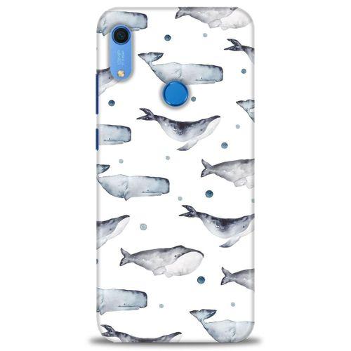 Huawei Y6S Kılıf HD Baskılı Kılıf - Balinalar + Tam Ekran Koruyucu