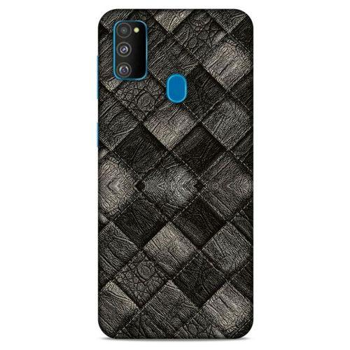Samsung Galaxy M30s Kılıf Patchwork (25) Antişok Kapak Siyah Gri