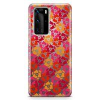 Huawei P40 Pro Kılıf Sevimli Kalpler Arka Kapak Koruma Desenli Full Koruyucu