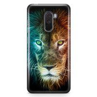Xiaomi Pocophone F1 Kılıf Neon Aslan Arka Kapak Koruma Desenli Full Koruyucu