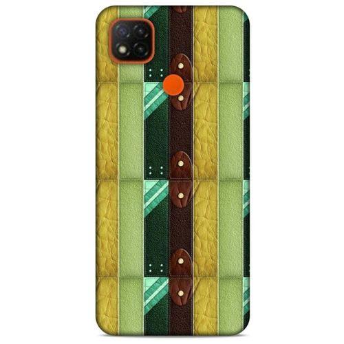Xiaomi Redmi 9C Kılıf Patchwork (15) Antişok Kılıf Yeşil Kahve