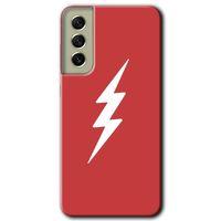 Samsung Galaxy S21 FE Kılıf Baskılı Kapak - Flash Logo + 5D Tam Kaplayan Cam