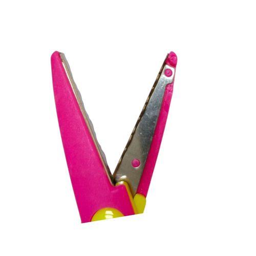 LINEA ŞEKİLLİ KESEN ÇİFT RENKLİ OKUL MAKASI ( Sarı-Pembe )